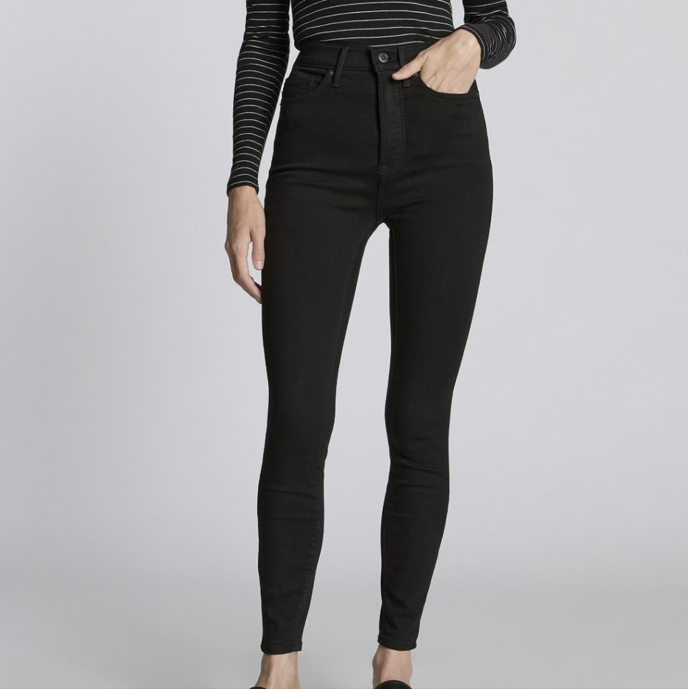 Everlane Black Way-High Clean Front Skinny Jean, Size 26, NWT